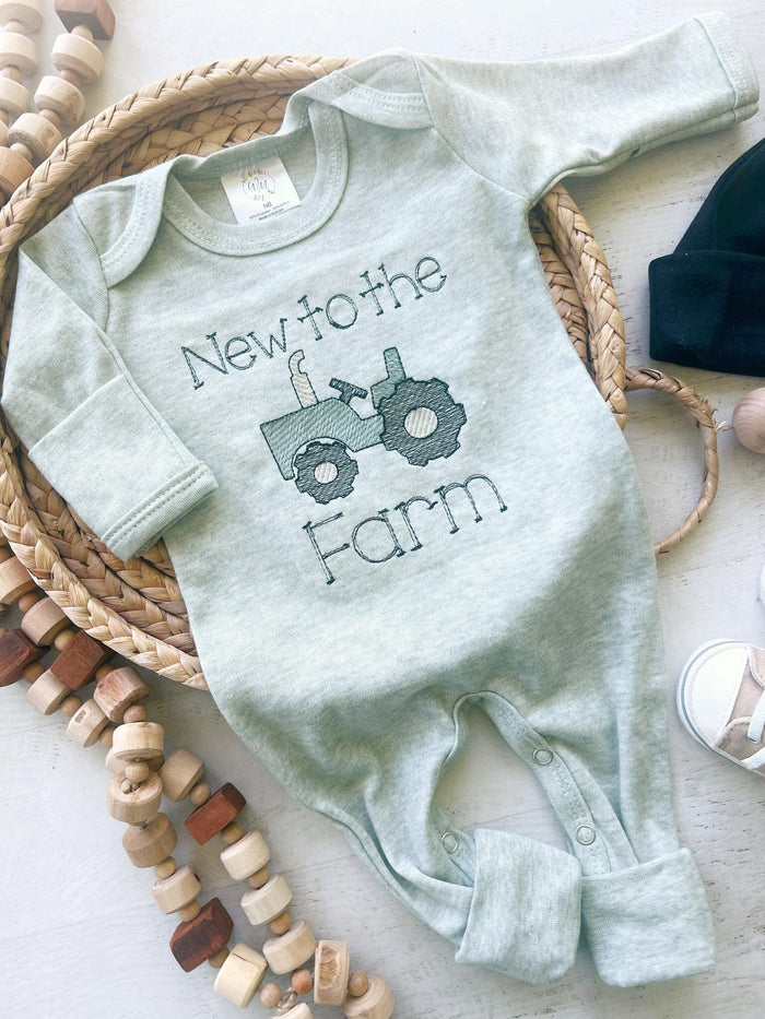 New to the Farm Romper- Sage