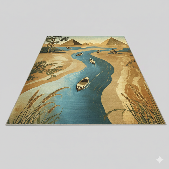 Nile River Scene Area Rug