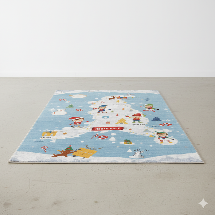 North Pole Map Area Rug