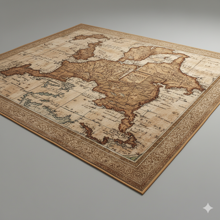 Old World Map Area Rug