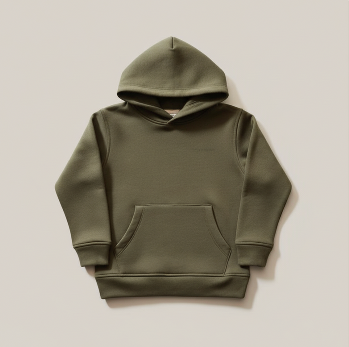 Olive Green Organic Cotton Fleece Hoodie and Jogger Set (6 Months – 5 Years)