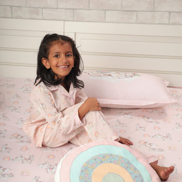 Ooh La Llama Night Suit (Peach) (1-11 Years)