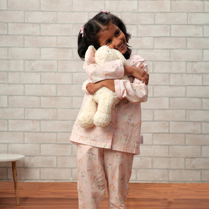 Ooh La Llama Night Suit (Peach) (1-11 Years)