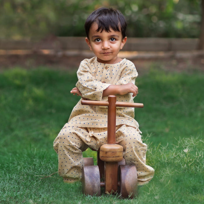 Organic Indigo Bag - Check Kurta + Raidana Kurta + Raidana Pants (6 Months - 7 Years)