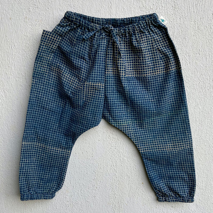Organic Indigo Check Kurta + Matching Pants (6 Months - 7 Years)