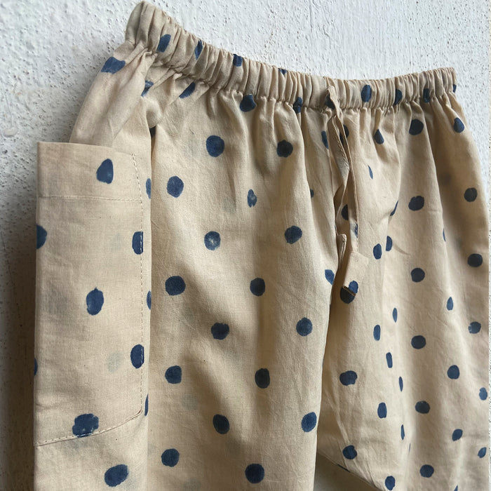 Organic Indigo Polka Kurta With Matching Pants (6 Months - 7 Years)