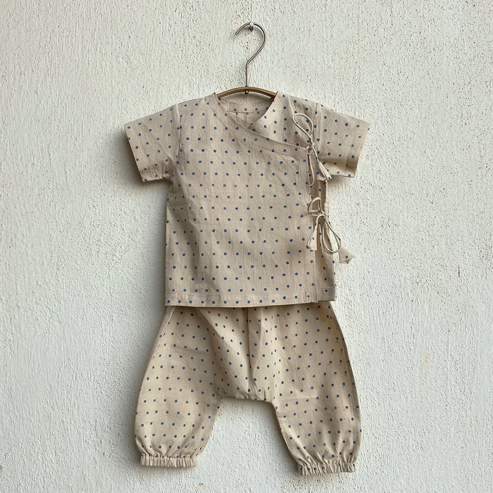 Organic Indigo Raidana Angarakha + Matching Pants (0-6 Months)