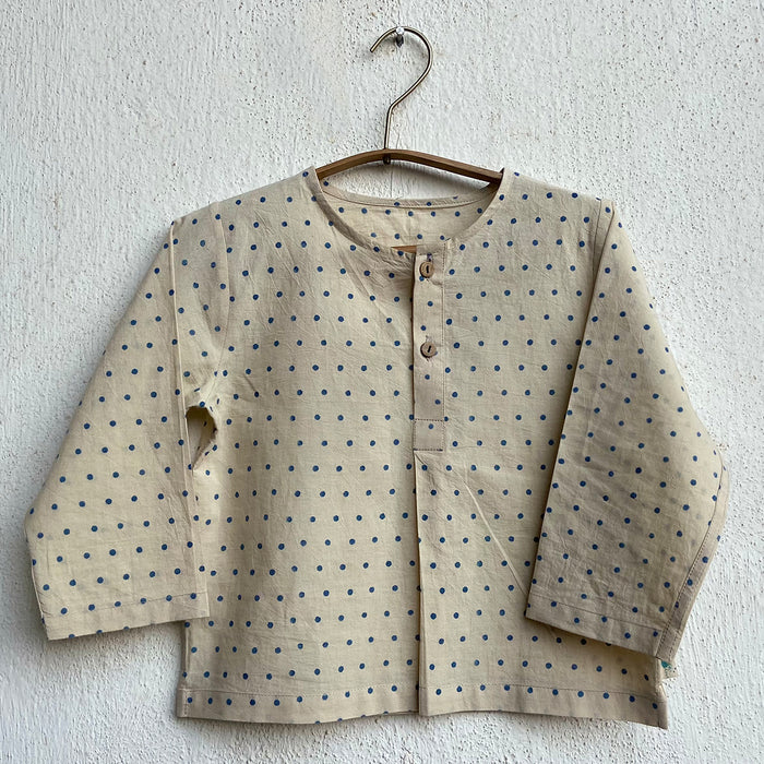 Organic Indigo Raidana Kurta + Indigo Check Pants (6 Months - 7 Years)