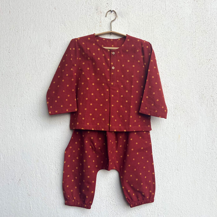 Organic Madder Raidana Kurta + Matching Pants (6 Months - 7 Years)
