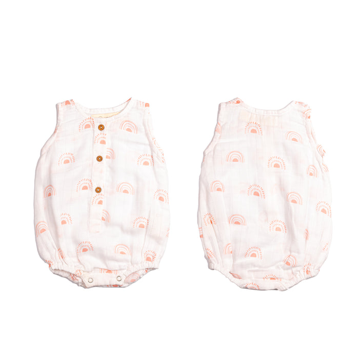 Organic Muslin Baby Romper (Pack of 3) – Rainbow (0-6 Months)