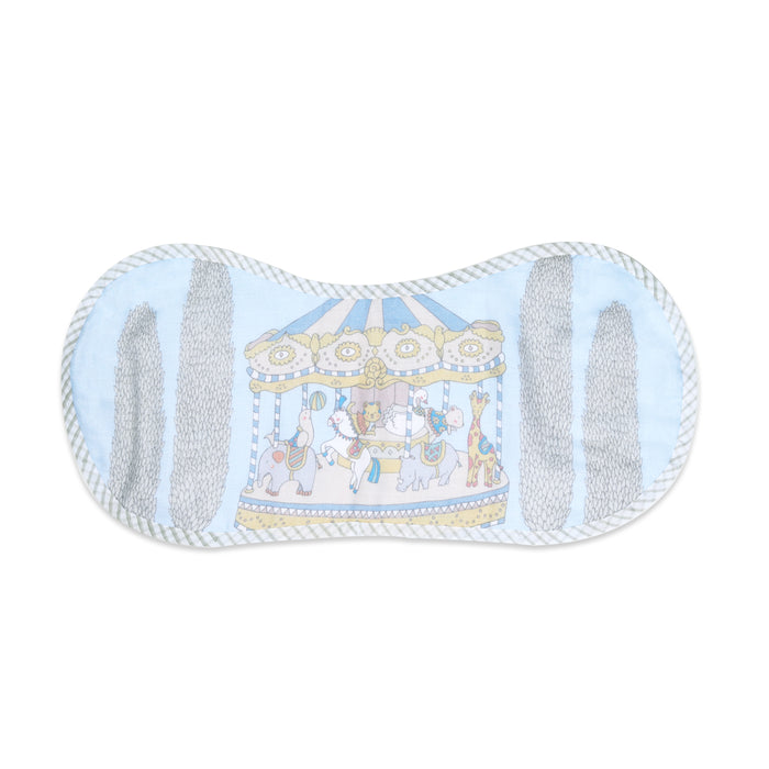 Organic Muslin Burp Cloth & Bib – Carnival Blue (All Ages)