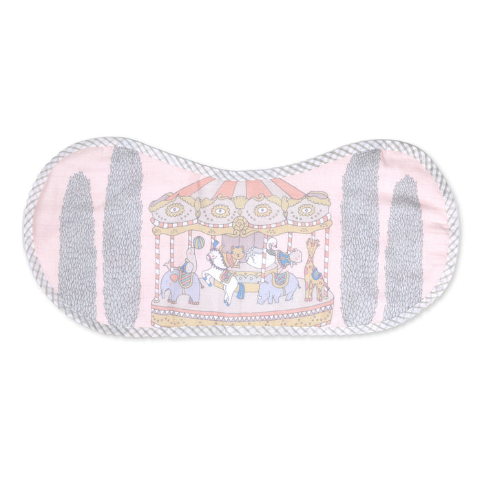 Organic Muslin Burp Cloth & Bib – Carnival Pink (All Ages)