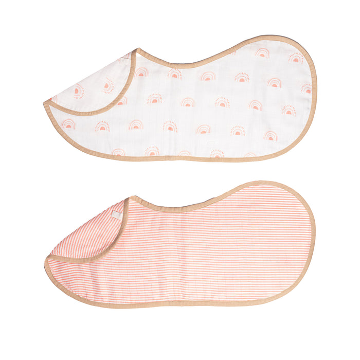 Organic Muslin Burp Cloth & Bib (Pack of 2) – Over the Rainbow (All Ages)