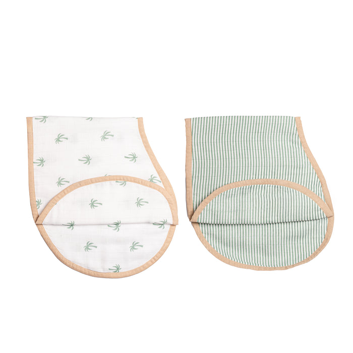 Organic Muslin Burp Cloth & Bib (Pack of 2) – Palm Paradise (All Ages)