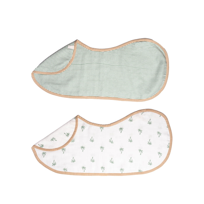 Organic Muslin Burp Cloth & Bib (Pack of 2) – Palm Paradise (All Ages)