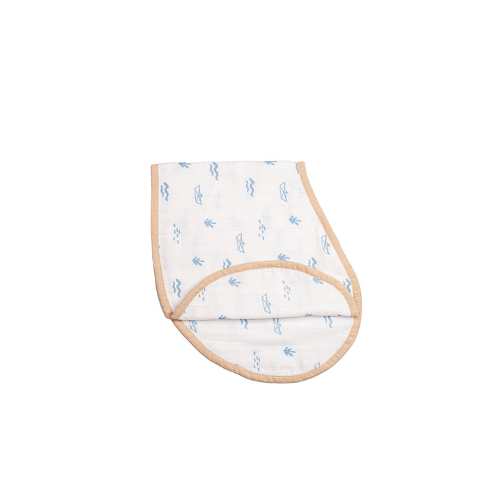 Organic Muslin Burp Cloth & Bib (Pack of 2) – Sea Breeze (All Ages)