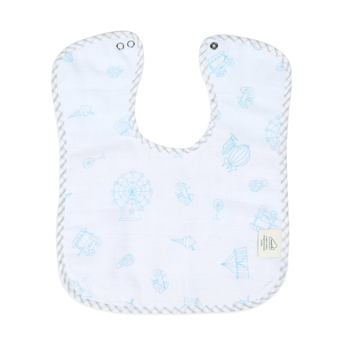 Organic Muslin Classic Bib - Carnival Blue (All Ages)