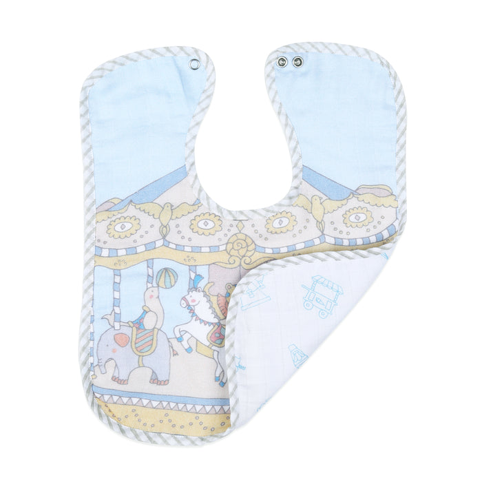 Organic Muslin Classic Bib - Carnival Blue (All Ages)