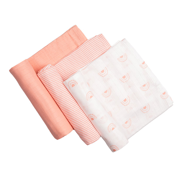 Organic Muslin Swaddles (Set of 3) – Rainbow (0-6 Months)