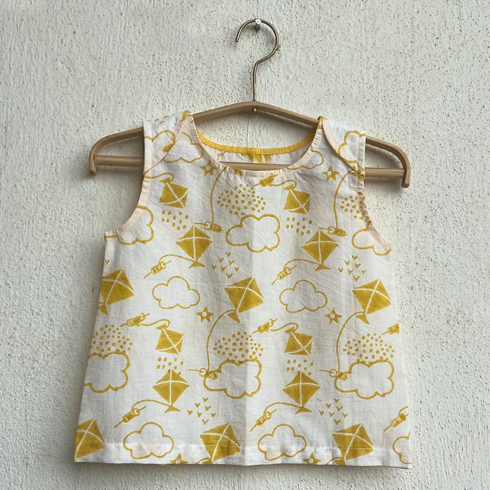 Organic Patang Jhabla With Yellow Pants (All Ages)