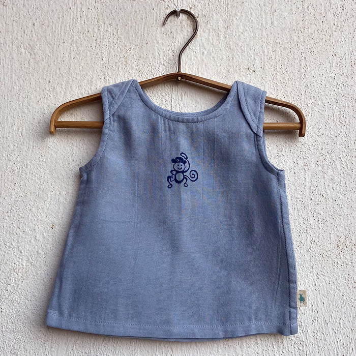 Organic Zoo Monkey Jhabla With Indigo Zoo Pants (0-2 Years)