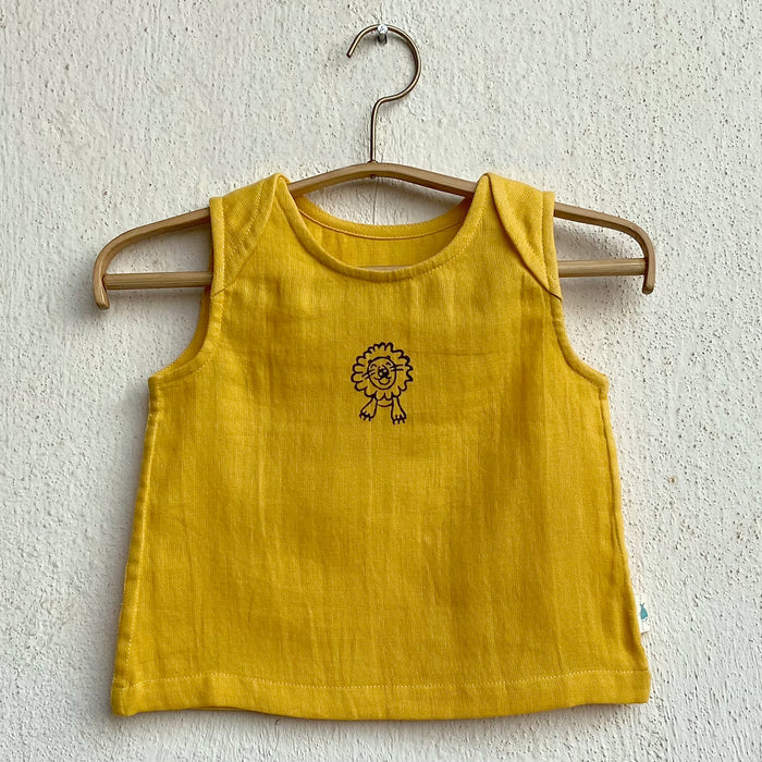 Organic Zoo Yellow Jhabla With Indigo Check Pants (0-2 Years)