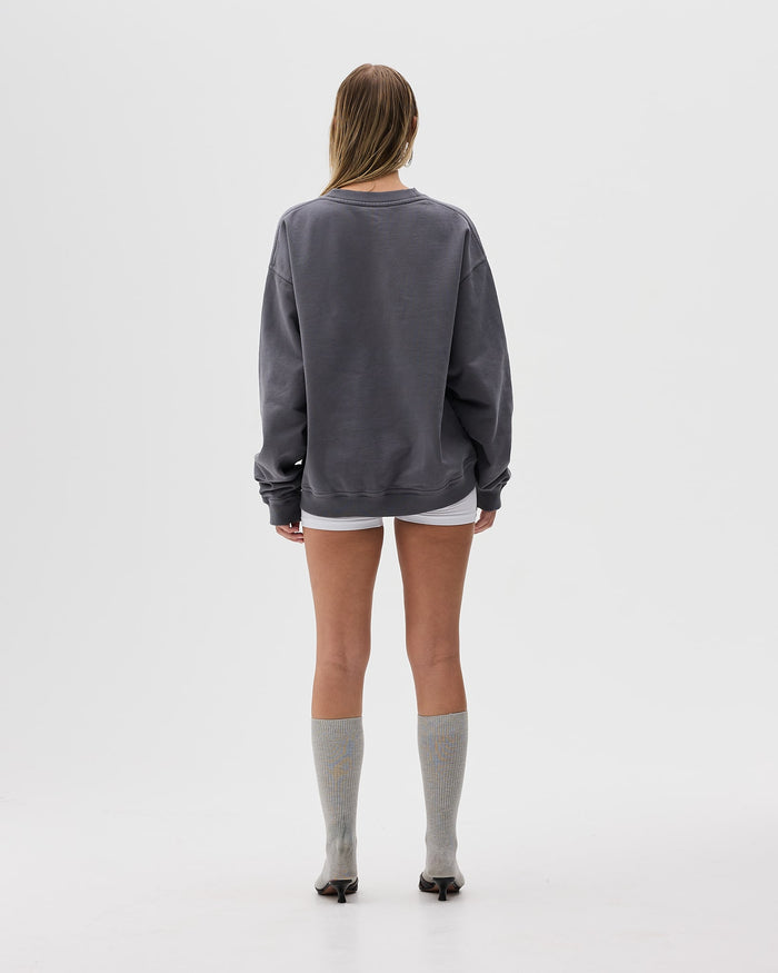 Oversized Crewneck, Women - Logo 3.0 - Dark Grey