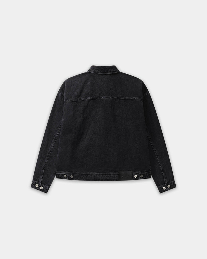 Oversized Denim Jacket, Men - Black