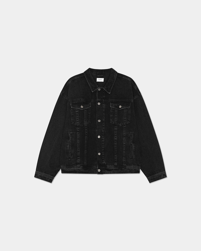 Oversized Denim Jacket, Women - AW25 - Dark Grey Denim