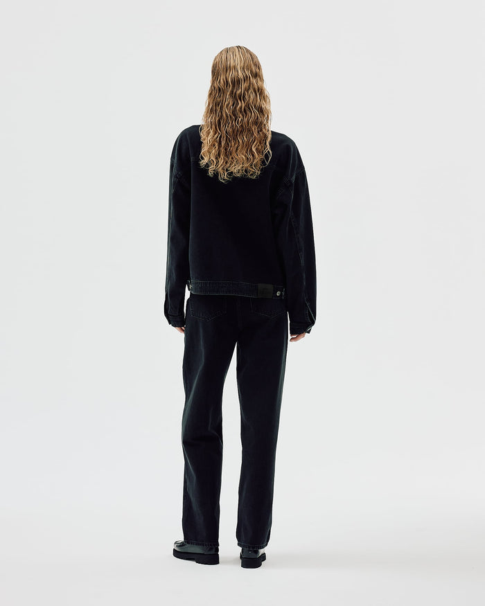 Oversized Denim Jacket, Women - AW25 - Dark Grey Denim