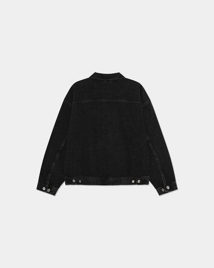 Oversized Denim Jacket, Women - AW25 - Dark Grey Denim