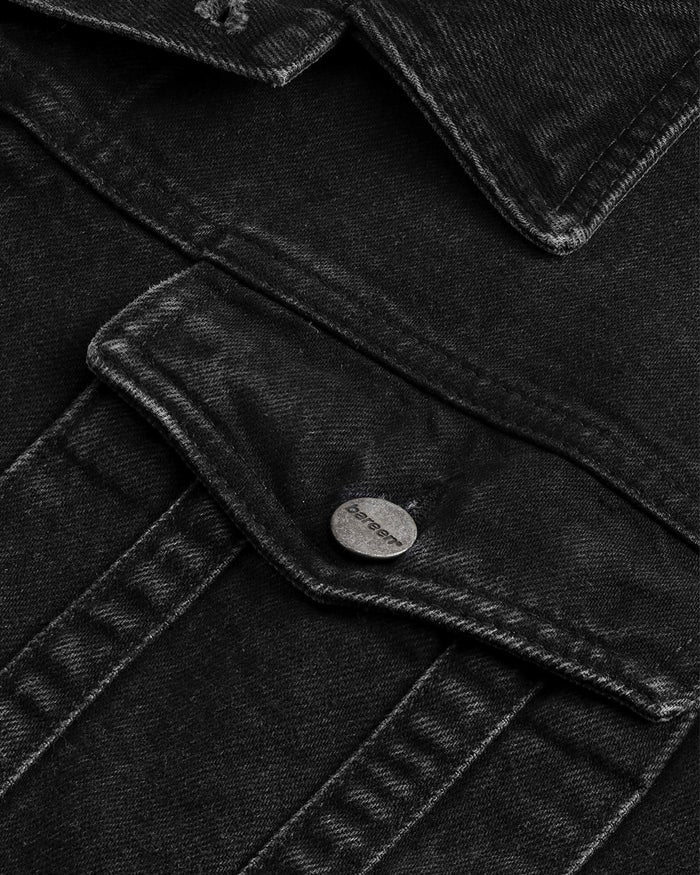 Oversized Denim Jacket, Women - AW25 - Dark Grey Denim