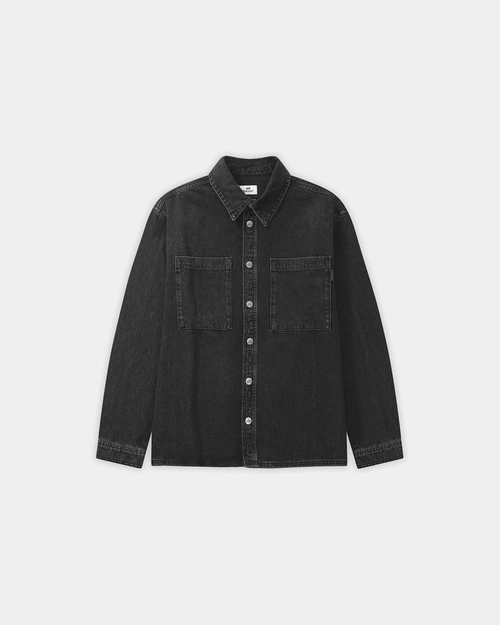 Oversized Denim Shirt, Men - Black