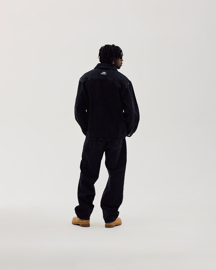 Oversized Denim Shirt, Men - Black