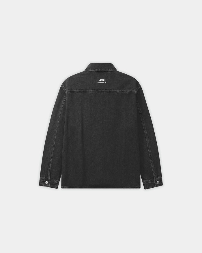 Oversized Denim Shirt, Men - Black