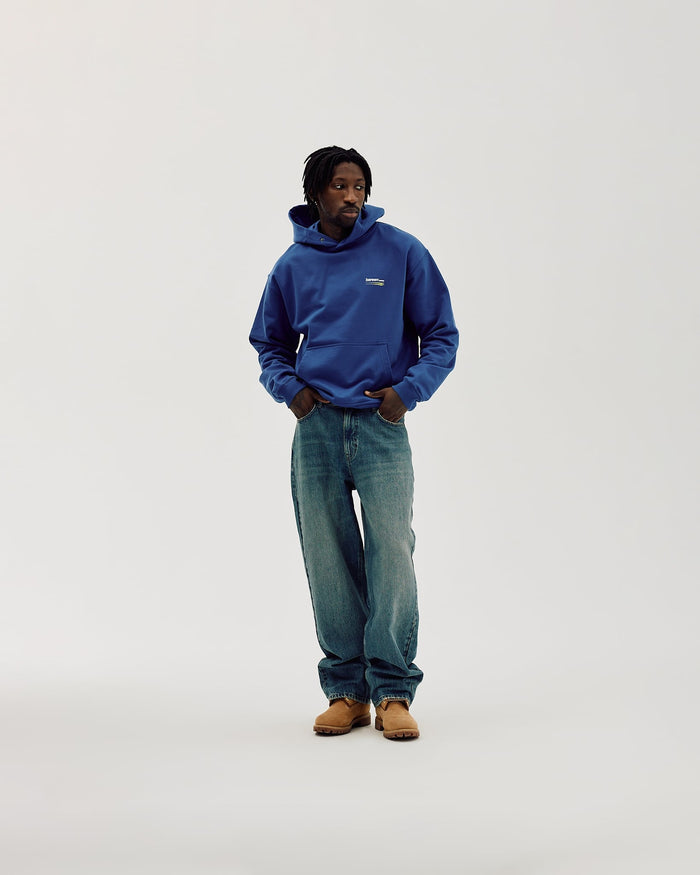Oversized Hoodie, Men - Moto - Cobalt Blue