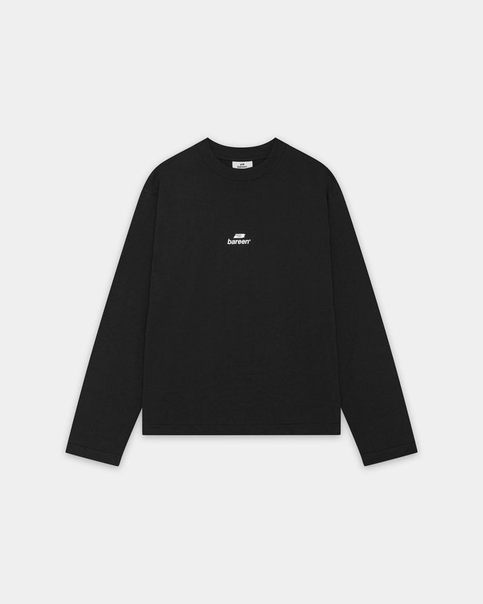 Oversized Longsleeve T-shirt Logo, Men - Black