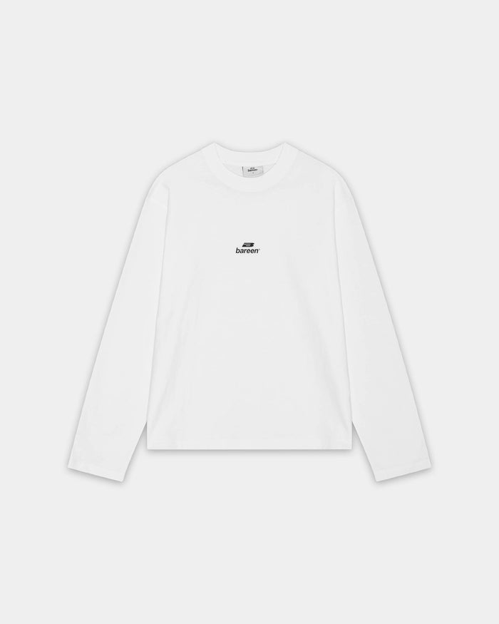 Oversized Longsleeve T-shirt Logo, Men - White