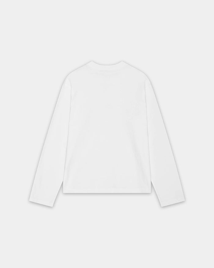 Oversized Longsleeve T-shirt Logo, Men - White