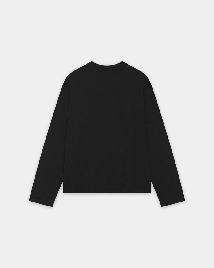 Oversized Longsleeve T-shirt Logo, Women - Black