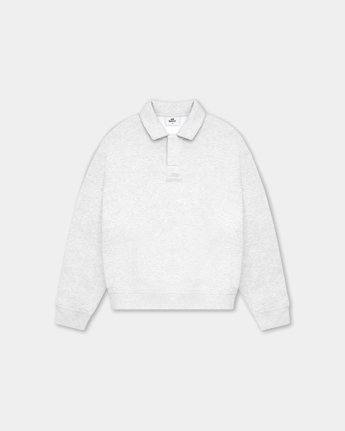 Oversized Polo Crewneck, Women - Cloudy Grey