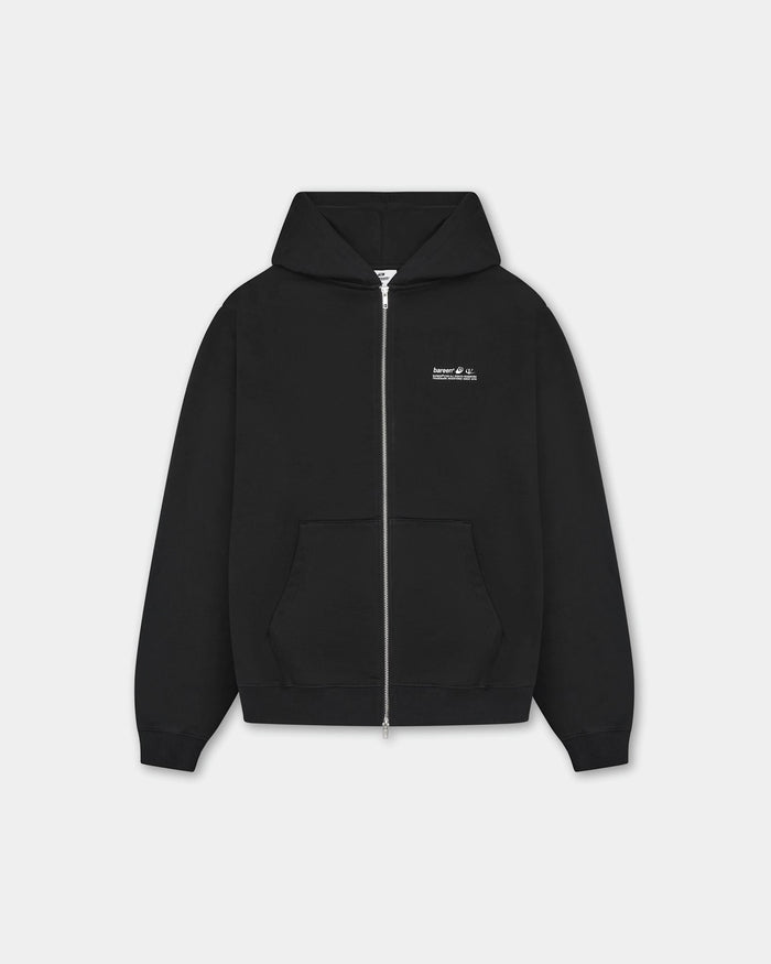 Oversized Zip Hoodie, Women - Garment Services - Black
