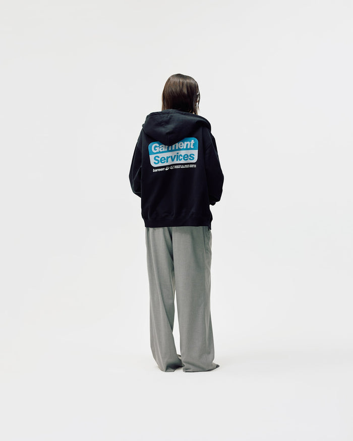 Oversized Zip Hoodie, Women - Garment Services - Black