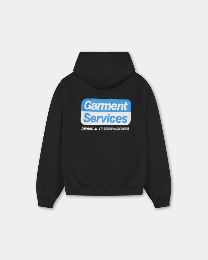 Oversized Zip Hoodie, Women - Garment Services - Black
