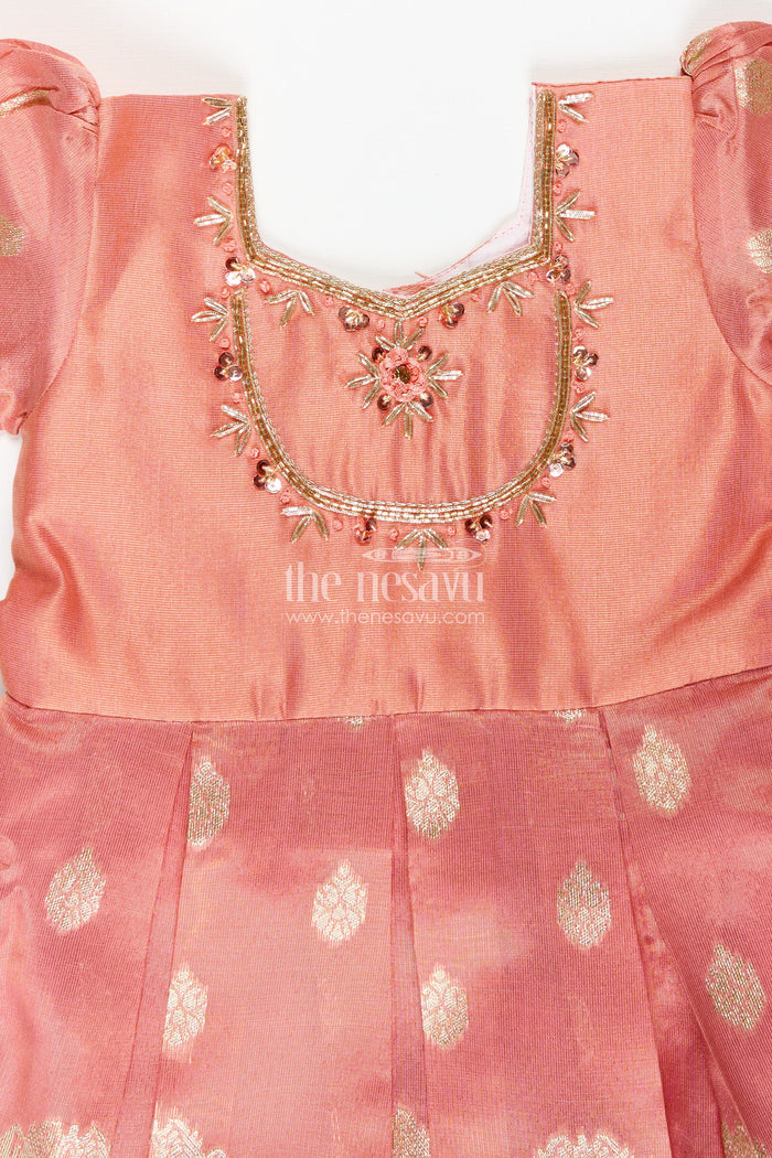 The Nesavu Silk Frock Pattu Frock For Baby Girl Naming Ceremony Nesavu Nesavu South Indian Pattu Frock Girls Zari Embroidery Naming Ceremony Functions