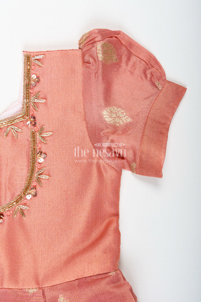 The Nesavu Silk Frock Pattu Frock For Baby Girl Naming Ceremony Nesavu Nesavu South Indian Pattu Frock Girls Zari Embroidery Naming Ceremony Functions