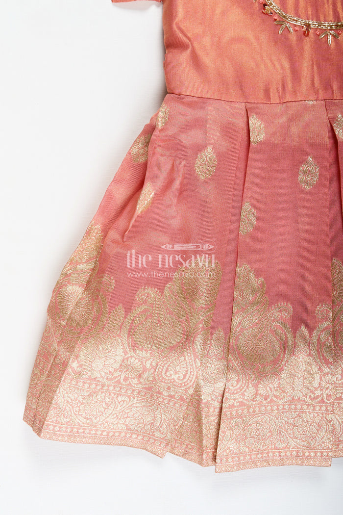 The Nesavu Silk Frock Pattu Frock For Baby Girl Naming Ceremony Nesavu Nesavu South Indian Pattu Frock Girls Zari Embroidery Naming Ceremony Functions