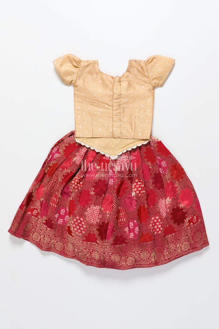 The Nesavu Pattu Pavadai Pattu Pavadai for Baby Girl for Weddings and Naming Ceremonies Nesavu Nesavu baby girl pattu pavadai banarasi silk naming ceremonies traditional weddings