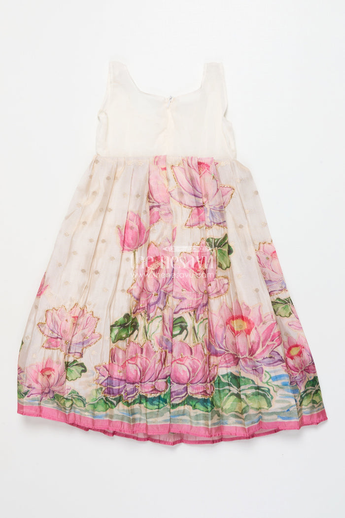 The Nesavu Pattu Pavadai Pattu Pavadai for Baby Girls for Naming Ceremony and Family Functions Nesavu Nesavu baby girl pattu pavadai wrap-style lace yoke floral printed festive skirt