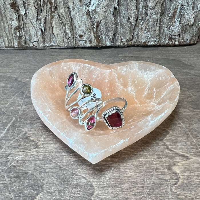 Peach Selenite Heart Bowl